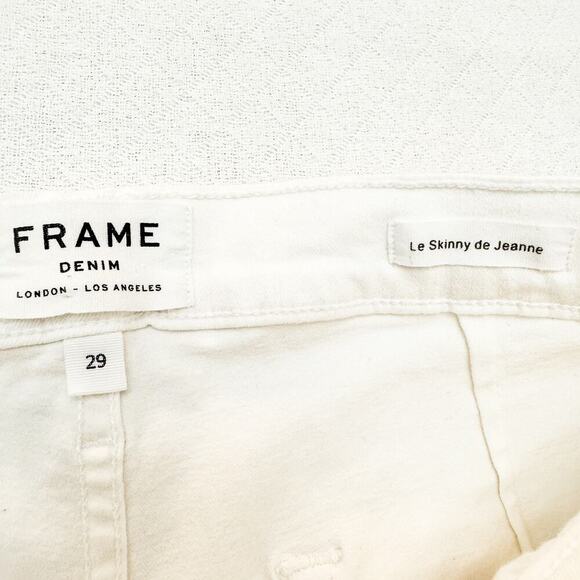 Frame Le Skinny De Jeanne Blanc Flared White Denim Jeans LSJFLRE403 Size 29 - Picture 7 of 9